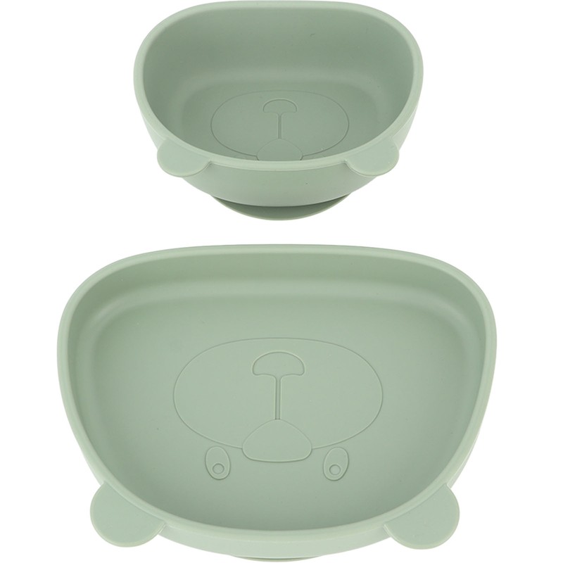 4pcs Children Plate Utensils Set Silicone Suction Bowls Set Toddler