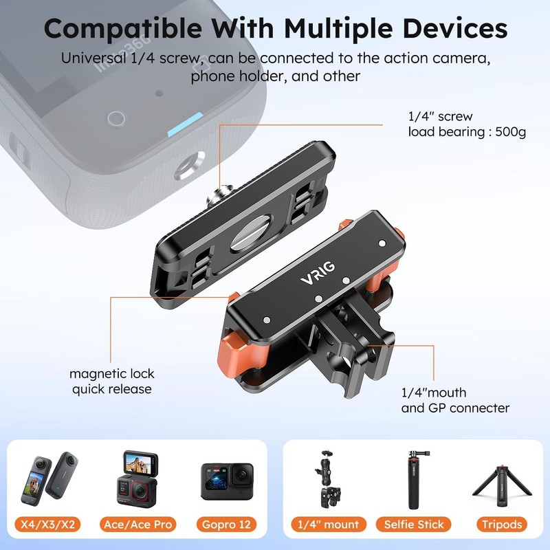 Magnetic Quick Release Mount for Insta360 Ace Pro 2/Ace Pro