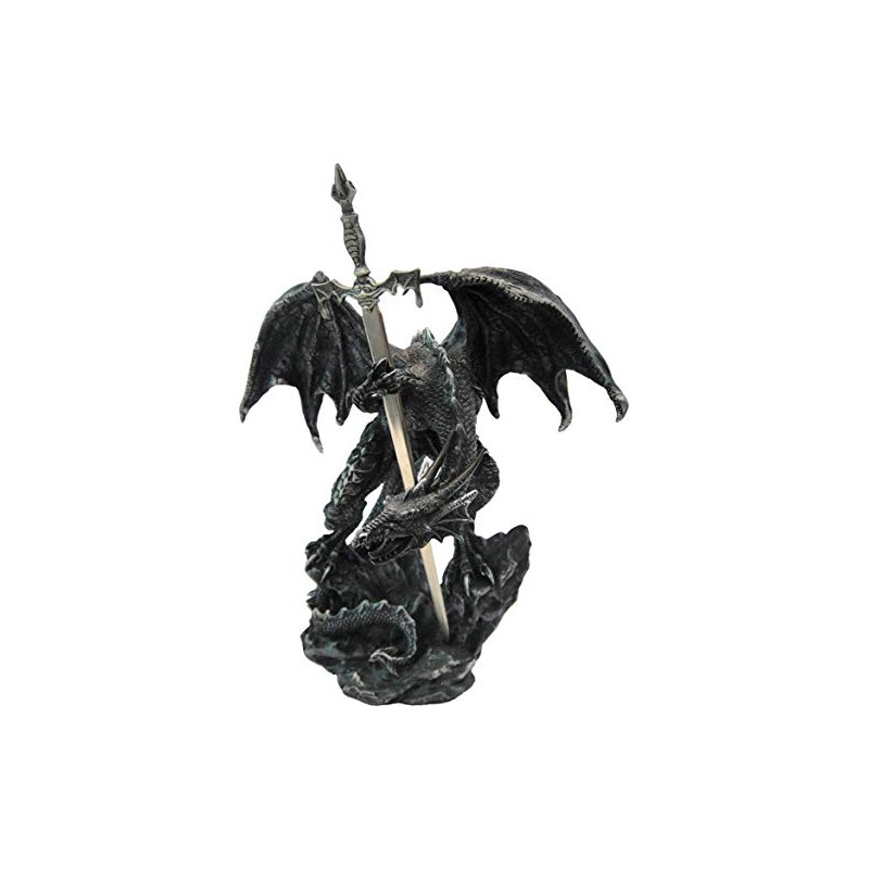 Nemesis Now Black Dragon Sword 22.5cm Letter Opener, Resin