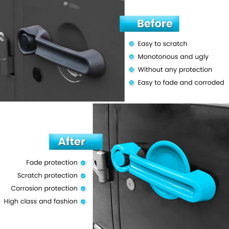 E-cowlboy Door Handle Cover Inserts+Tailgate Handle Cover+Recess Guard for 2007-2018