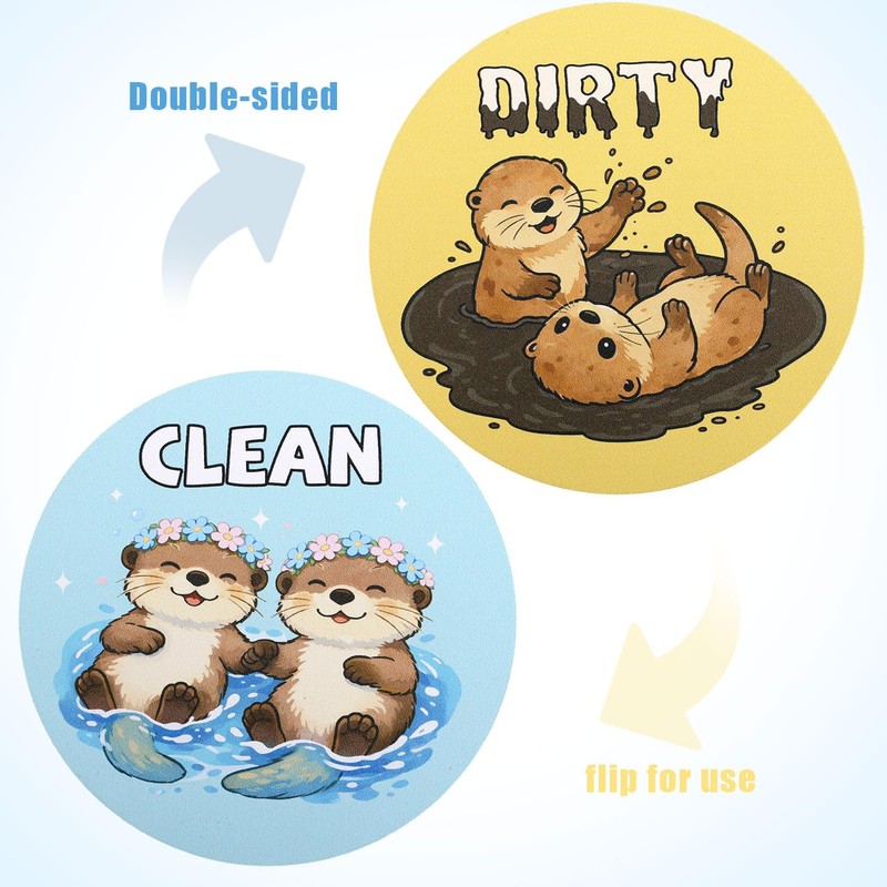 Dishwasher Magnet Clean Dirty Sign, Funny Double Sided Reversible Flip