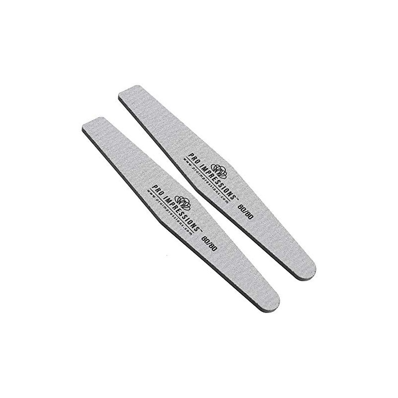 Pro Impressions 80/80 Grit Premium Diamond Nail Files 2-Piece