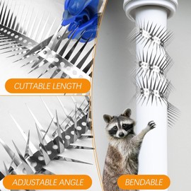 Chlemeter Anti-Climb Spikes for Raccoon & Bird Protection - Heavy-Duty Stainless Steel Barrier Nails for Fence, Roof, Trees | Outdoor Animal Climb Prevention (1PCS)