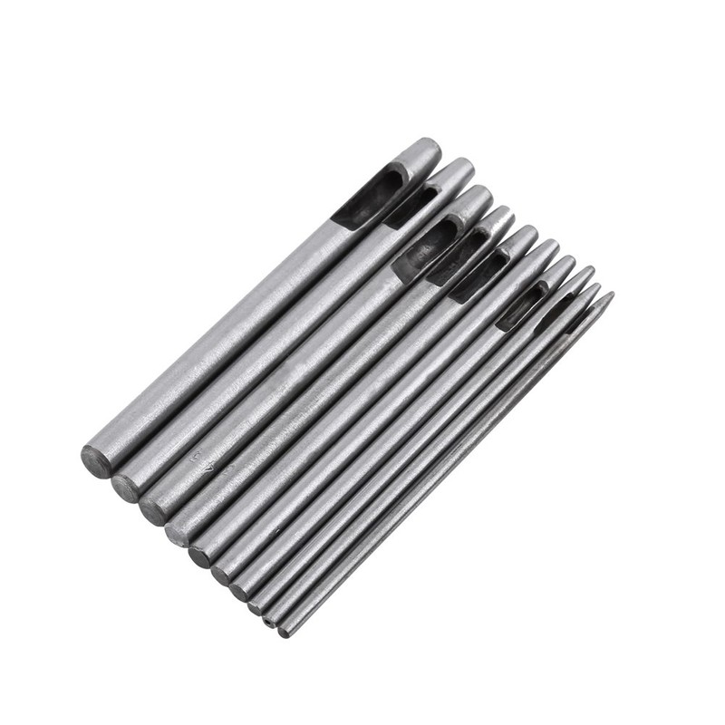 Hollow Hole Punch Hand DIY Tool, 10Pcs Round Hole Leather
