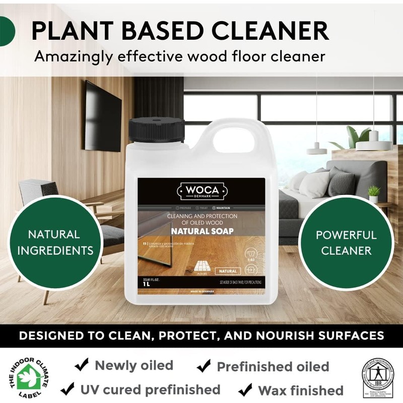 WOCA Natural Soap, White 2.5L - Concentrated Wood Cleaner for
