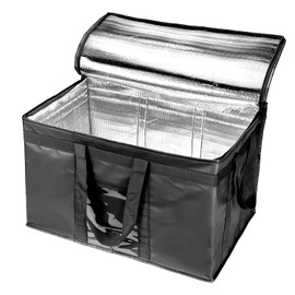 Yalin XXXL Large Insulated Cooler Bag, Styrofoam Cooler of Keep Food Hot or Cold, Reusable Double Zipper Food Delivery Bag for Grocery Shopping, 23" W x 15" H x 14" D (Black, 3XL (Pro))