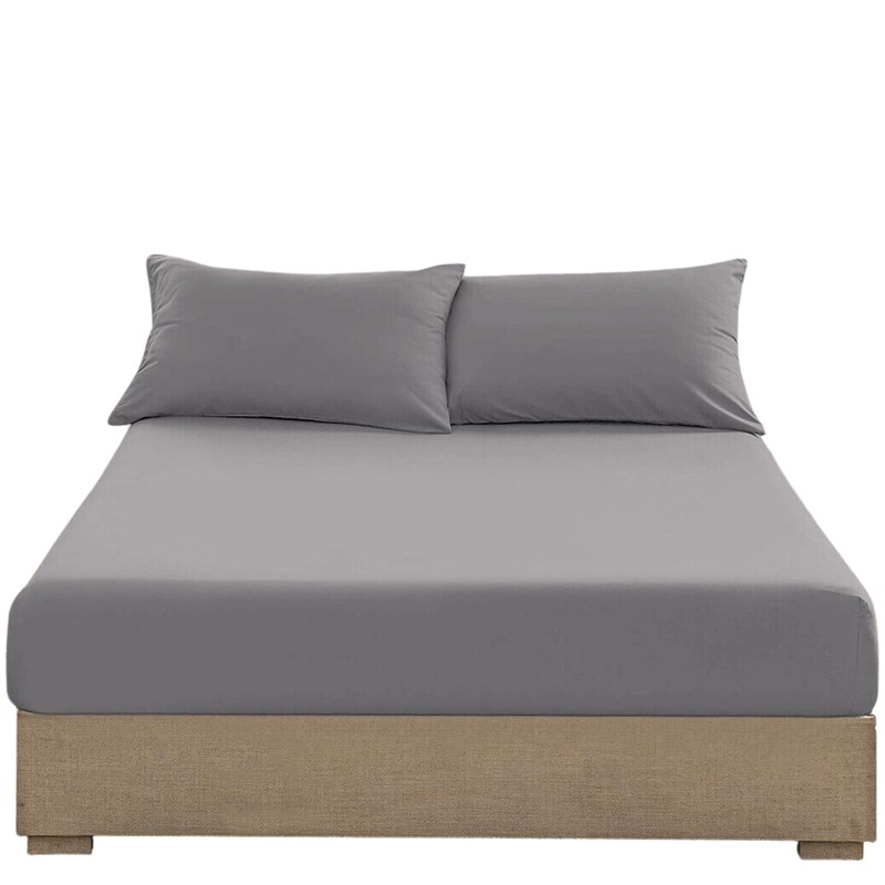 EV DEKOR Extra Deep Fitted Sheet King, Grey - Deep