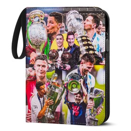 LYAILOOGXL Premium Zip Football Cards Scrapbook - 400 Cards Scrapbook Football Cards PU Material - Trading Card Album for Football to Collect and Exchange