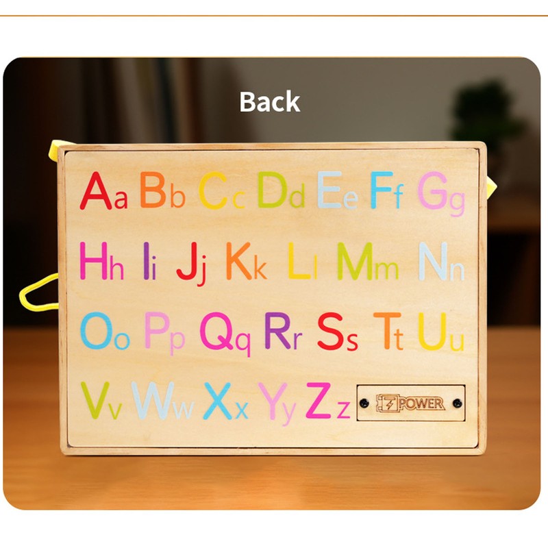 Wooden Steering Wheel Toy Early Educational Stimulation LED Wood Sensory