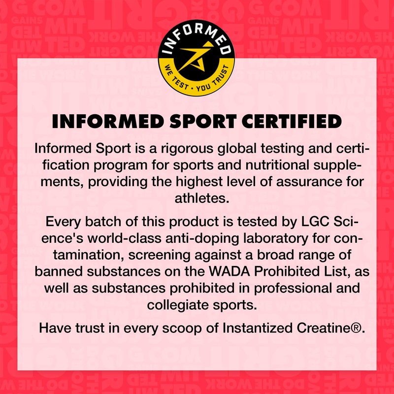 Gains in Bulk Instantized Creatine Monohydrate for Women and Men,