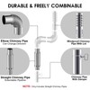CHANGE MOORE 2.36in Secondary Burning Tent Stove Chimney Pipe, Internal