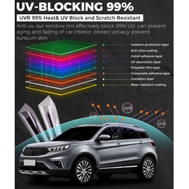 Car Window tint Film 5-Percent - RP Remarkable Power, Window Tint Film 5% VLT, 30" in x 30' Ft, UVR 99% Heat& UV Block Scratch Resistant, Privacy Film for Windshield, Professional Auto Car Film Roll