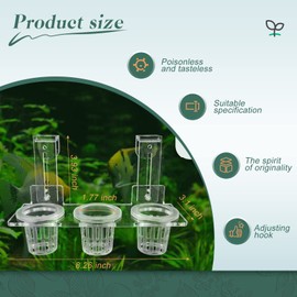 Upgrade Acrylic Aquarium Plant Holder Hanging Aquatic Plant Holder,Adjustable Hook Fish Tank Pot for Hanging Cultivation and Aquarium Decor