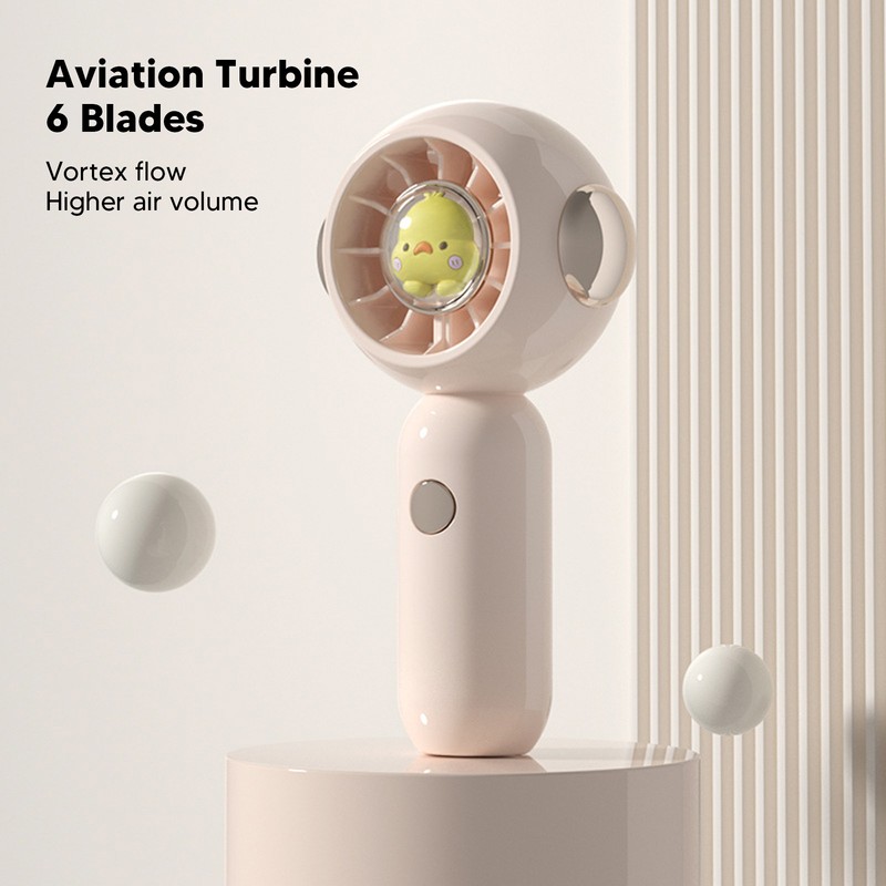 Handheld Portable Fan USB Charging Animal Cartoon Pattern Low Noise