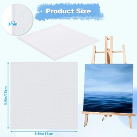 APACALI 30PCS Canvas for Painting 15 x 15cm, 6 x 6inch Mini Canvas, Blank Canvases for Art, Small Canvases for Painting, Blank Canvases for Painting, Sketching, Drawing, 3mm Thickness, White