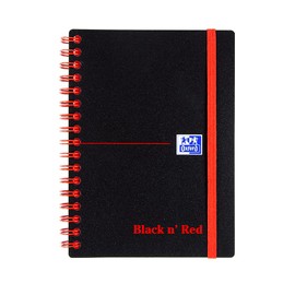 Black n' Red A6 Twinwire Poly Cover Notebook - Black/Red