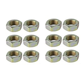 Steel Jam Nuts, 7/16 Inch-20 NF Fine Thread, LH and RH, 12 Pack