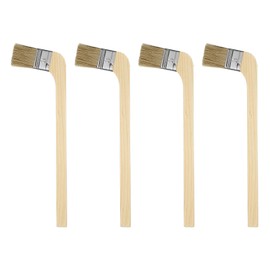HARFINGTON Paint Brush 4Pcs 1.5" Brush Width Reusable Variety Angled Bend Brushes Radiator Paint for All Latex Oil Painting Furniture Walls Treatment, Brown