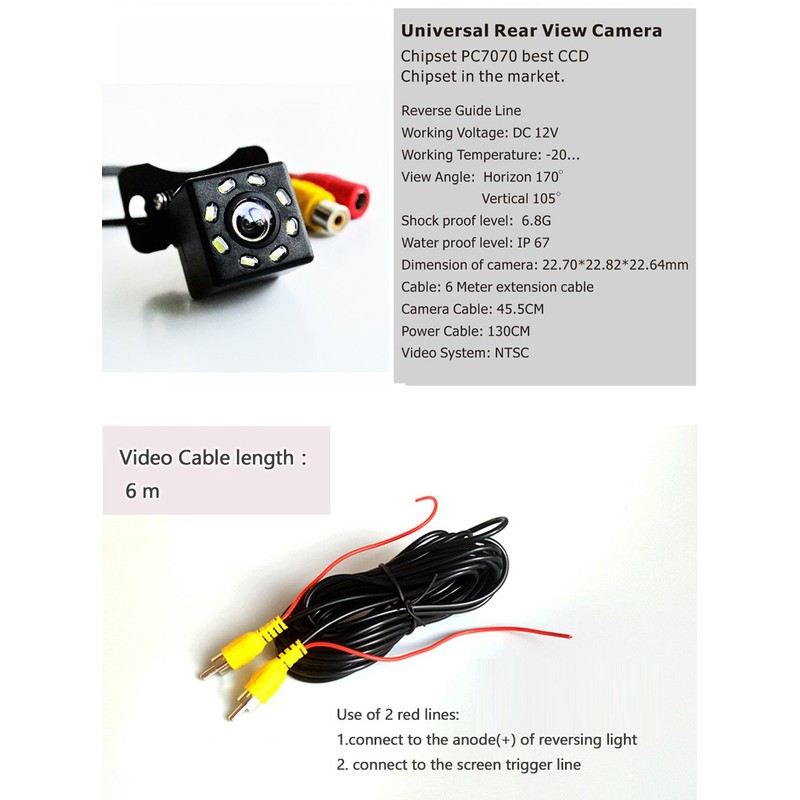 EZoneTronics 170° Angle Car Rear View Reverse Camera Back camera