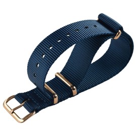 [MZBUTIQ] Nylon Watch Strap Band Replacement Thin Rose Gold Buckle (10 12 13 14 15 16 17 18 19 20 22mm)
