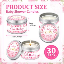 VISCOO 30 Pack Baby Shower Party Favors Candles Lavender Scented, Baby Shower Favors for Guests Prizes, Girl Boy Gender Reveal Party Gifts Decorations (1.2 Oz, Pink)