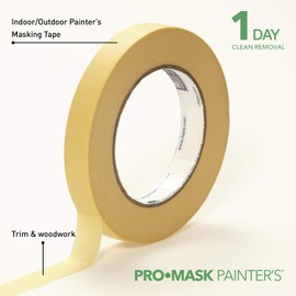 IPG ProMask Painters, 1-Day Painter's Tape, 0.94" x 60 yd, Tan, (Single Roll)