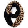 C.C Exclusives Solid Color Ribbed Infinity Scarf with Leopard Pattern