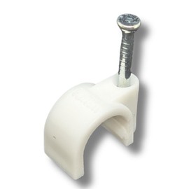 Lumonic 100 x Nail Clamps 10 mm for Cable White - Cable Clamp with 22 mm Nail e.g. for Attaching to the Wall - Cable Clamps Various Sizes 4-14 m