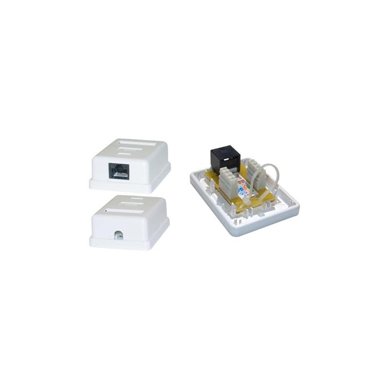 Cat6 1 Port Surface Mount Box, RJ45 Unshielded Female Port,