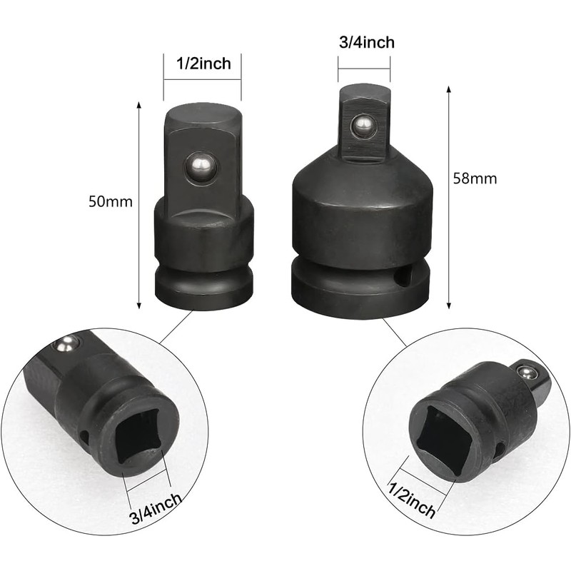 Profiwoab Impact Socket Adapter Set, 6 Pcs Professional Impact Socket