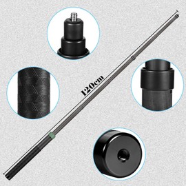 LIULIRON 26cm exteded to1.2m (3.9ft) Long Invisible Carbon Fiber Selfie Stick for insta360 X5 x4 Insta 360 X5 x4 x3 x2 x one r rs Sport Camera Accessories (Green)