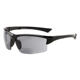 Readers. com: The Roster Gafas de sol de lectura bifocales para hombres y mujeres - Negro brillante con humo, 2.00