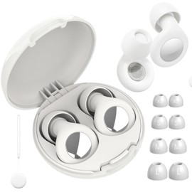 Ohrstöpsel zum Schlafen – 4 Größen Inklusive, Wiederverwendbare Silikon Ohrstöpsel mit Geräuschreduzierung bis zu 45 dB, Bequemer Gehörschutz für Schlaf, Reisen, Arbeit, Konzerte (Weiß)