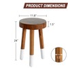 JOLLYMER Teak 11.8" Round Dip Dyed Teak Stool | Wood