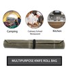 Knife Roll,Chef Knife Roll Bag,Waxed Canvas Knife Roll Case with