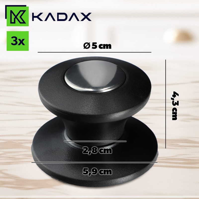 KADAX Pot Lid Handle, Plastic and Stainless Steel Fireproof Lid