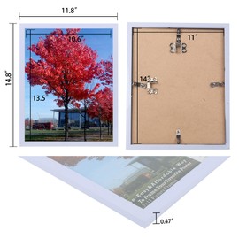 Medog 11x14 inch Picture Frame Black for Certificate Poster and Photo,Document Certificate Frames,Gallery Collage Photo Frame,Off-White