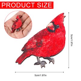 Cardinal Brooch, Fashion Red Bird Brooch Pin Wooden Northern Cardinal Bird Brooch Christmas Animal Brooch for Women Parties Dances Weddings