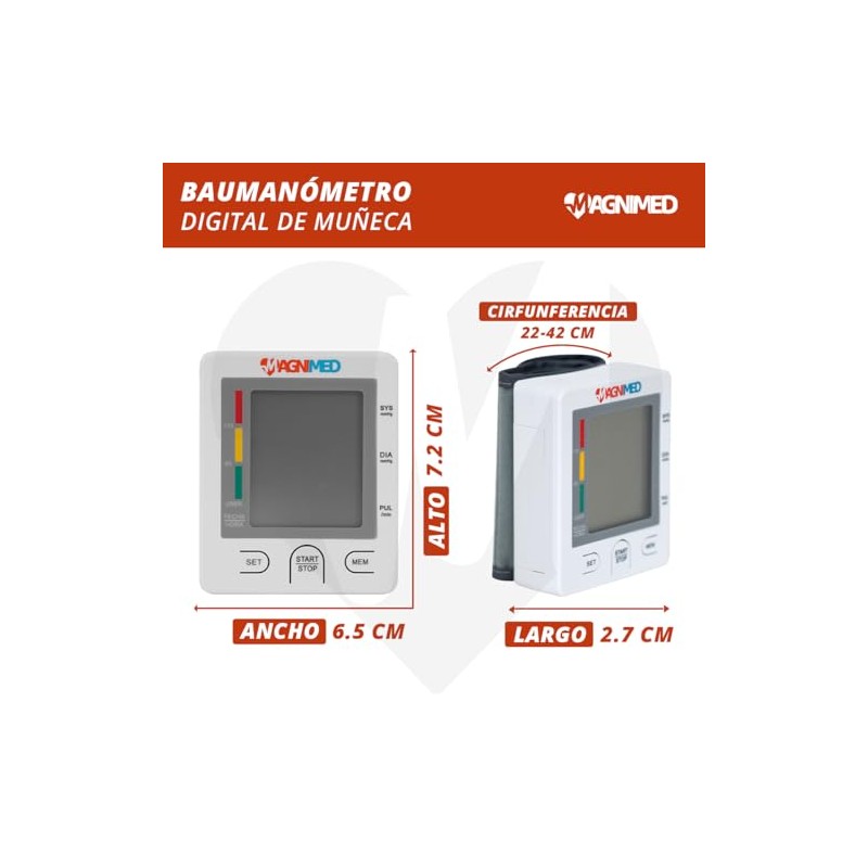 Baumanómetro digital de muñeca - Apagado automático, incluye estuche