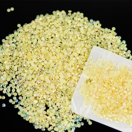 5600pcs Resin Flatback Rhinestones for Crafting, Champagne Gold AB 4mm SS16 Craft Rhinestones Beads, Non-Hotfix, Jelly AB Gems Stones Diamonds Beads for DIY Nail Decoration, Nail Art, Tumblers Decor