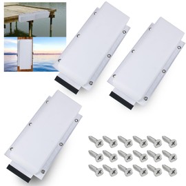 VEITHI Dock Bumper White,Dock Bumper Guard with Screws,Boat Dock Bumper 3 Pack Total 48IN for Boat Dock Vertical Pole Post,PVC Piling Bumper-Post Bumper for Horizontal Deck or Pier Fenders