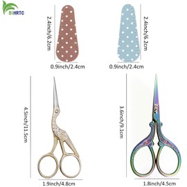 BIHRTC Stork Crane Scissors with Leather Cover Stainless Steel Scissors Bird Sewing Scissors Shears DIY Tools Dressmaker Small Scissors for Sewing Crafting Art Work Threading Needlework