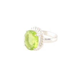 Natural Peridot Gemstone 925 Sterling Silver Handcrafted Designer Solitaire Jewelry Ring Size US 10, Peridot Jewelry, August Birthmonth Ring For Women, 4 Prong Set Ring, Gemstone Ring For valentine