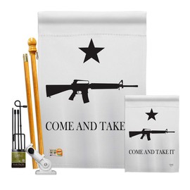 Breeze Decor Historic Come and Take It Garden House Flags Kit Patriotic July Memorial Veteran Independence United State American Small Decorative Gift Yard Banner Double-Sided Made in USA 28 X 40