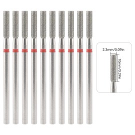 siyuwuro 10Pcs Barrel Shape Cuticle Nail Drill Bits 3/32'' Safety Carbide Nail Drill Bits Professional Manicure and Pedicure Drill Bits For Cuticle Dead Skin Nail Prep (Fine)
