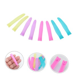 Healvian 4pairs Cuticle Scissor Handle Sleeve Non-skid Manicure Tool Cover for Dead Skin Trimmers Easy Installation Random Colors