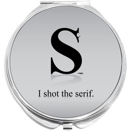 NewCharms S Shot The Serif Compact with Mirrors - Perfect Pocket and Purse Size Folding Mirror for Applying Make Up Anywhere