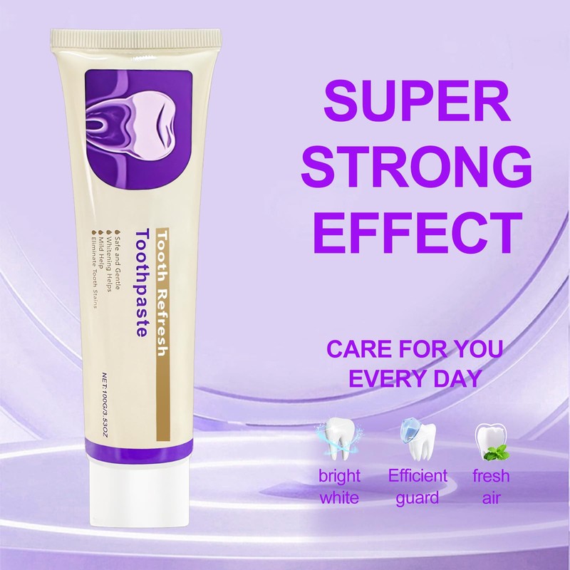 VLUVLA 3 Pcs Nature Tooth Refresh Toothpaste, Tooth Refresh Toothpaste