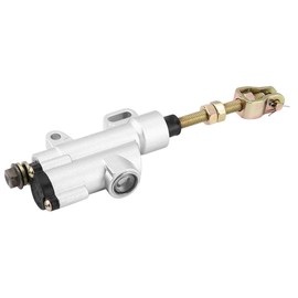 Hydraulic Pumps, Rear Foot Brake Pump, Universal Hydraulic Master Brake Cylinder Pump, Rear Foot Brake Cylinder for Motorcycle, ATV, Dirt Bike (Silver) (White)