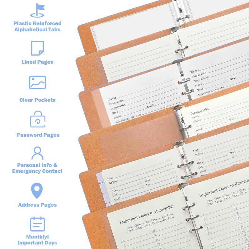Refillable Address Book with Alphabetical Tabs, 648 Entry Spaces Large